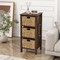 Costway 1/2 PCS 3-Tier Nightstand with 3 Seagrass Baskets Rubber Wood X-Shaped Frames 3 Drawers